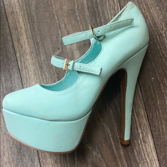 Teal platform strap stiletto - Picture 3 of 3
